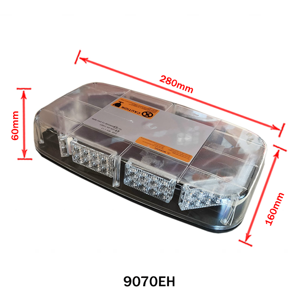 Luz de Advertência LED Amarela com Base Magnética para Veículos – 48W ou 80W