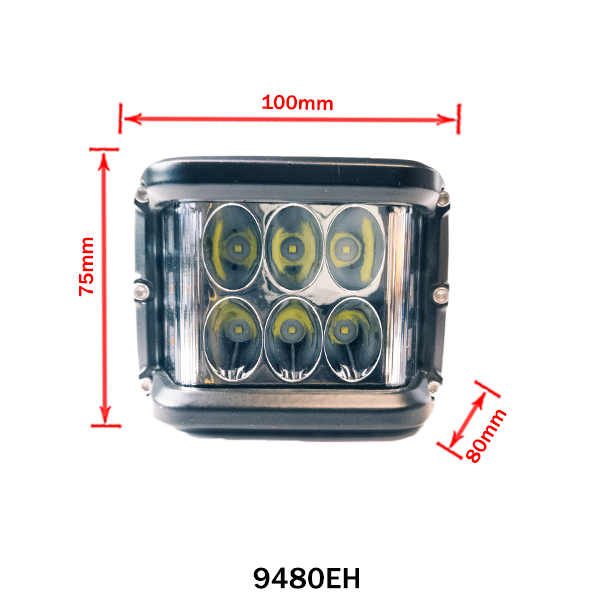LED pracovné svietidlo, hranaté, dvojradové, 24W, s blikaním, 12/24V