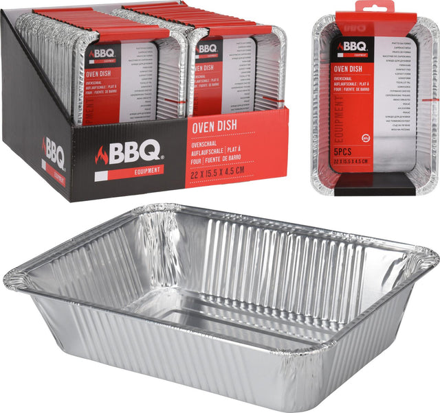 Grill-Aluschalenset für BBQ & Backofen – 4-teilig