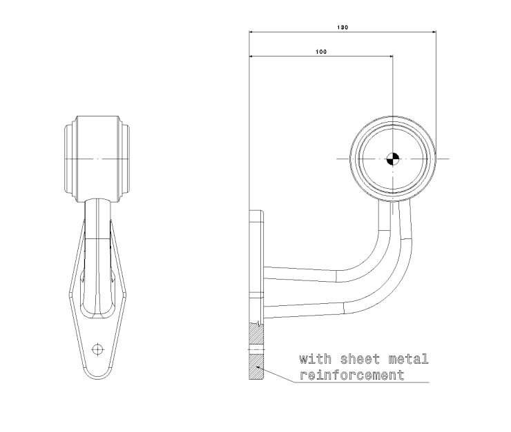 LED Elbow Marker Lamp with Microprism – Rubber Arm