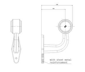 LED Elbow Marker Lamp with Microprism – Rubber Arm