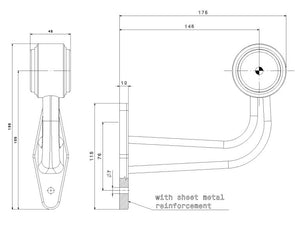 Lampada LED Segnalatore di Larghezza con Braccio Flessibile e Microprismi