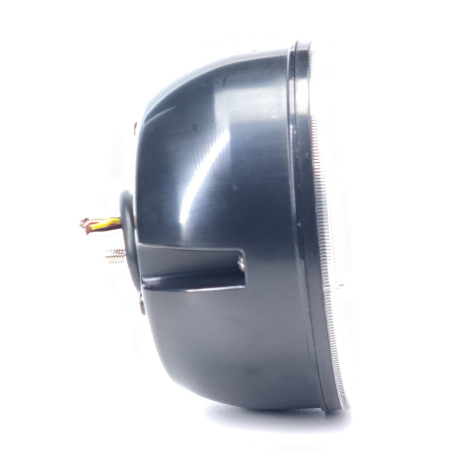 Lámpara redonda LED con luz de dirección, carcasa translúcida, 12/24V