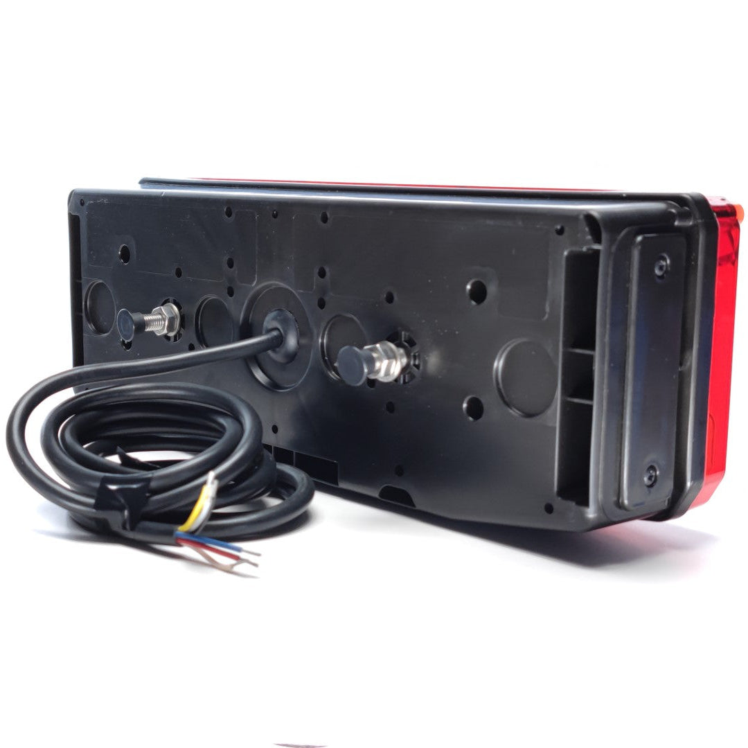 Luz Traseira LED Universal 7 Funções com Suporte para Placa 12-24V