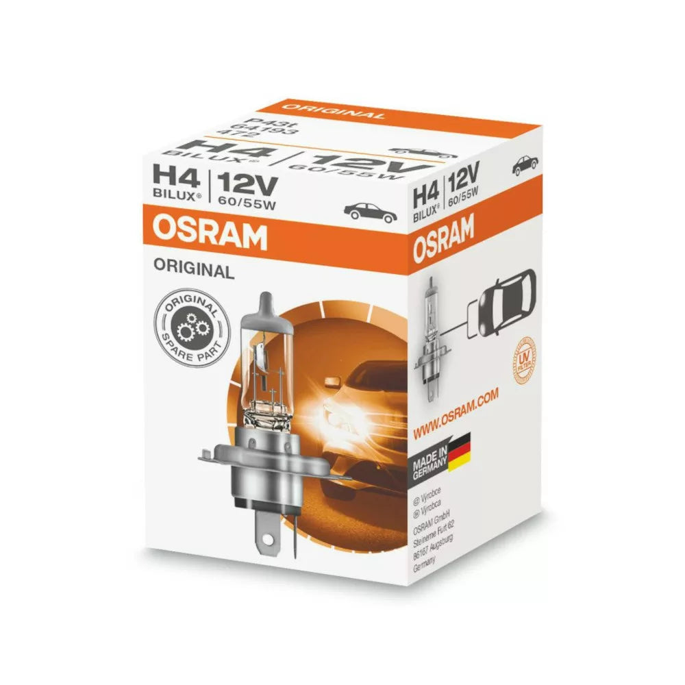 Osram H4 Halogen-Scheinwerferlampe – Verschiedene Ausführungen für PKW und LKW