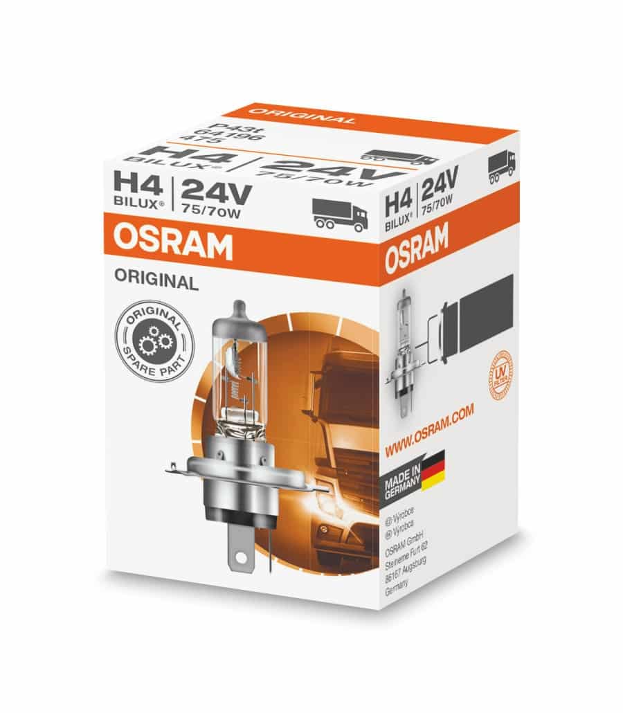 Osram H4 Halogen-Scheinwerferlampe – Verschiedene Ausführungen für PKW und LKW