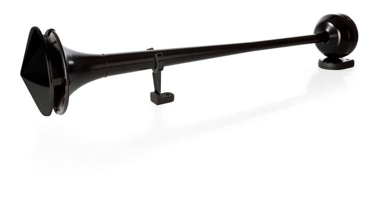 Buzina Pneumática Circular 85 cm Preto Fosco – 108 dB