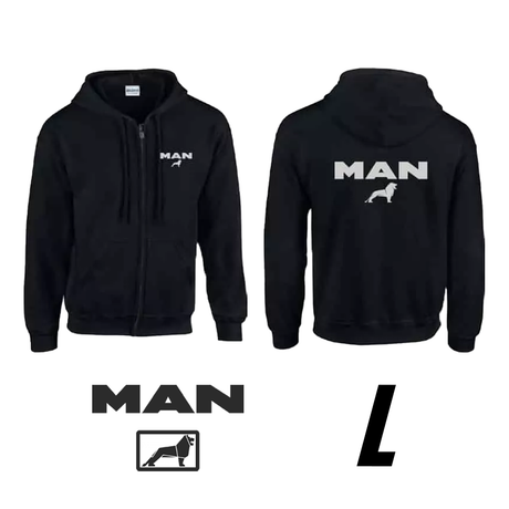 Sweatshirt Preta com Capuz e Logótipo MAN