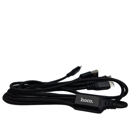 Hoco X76 4-in-1 USB-Ladekabel – 1 m, Schwarz