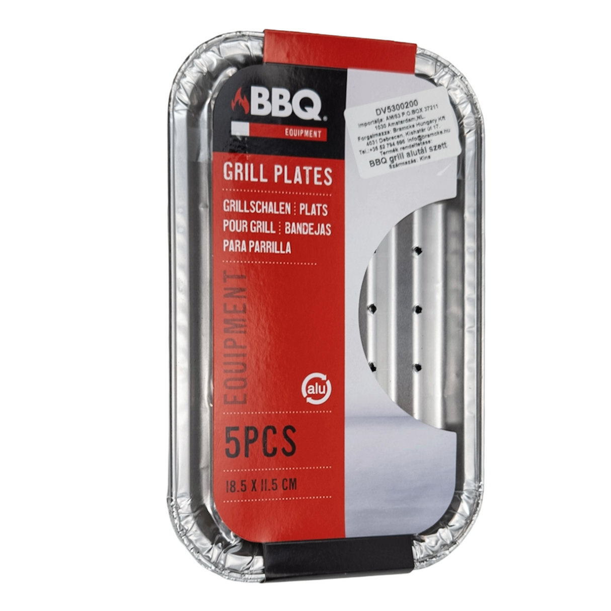 Sada plochých grilovacích tácok z hliníka – 5 ks