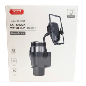 Suport auto pentru telefon, cu montare în suportul de pahare, XO C140, negru