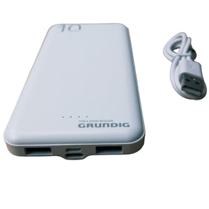 Power Bank Grundig 10.000mAh Λευκό – Για Φορητή Ενέργεια & Θερμαινόμενα Γιλέκα