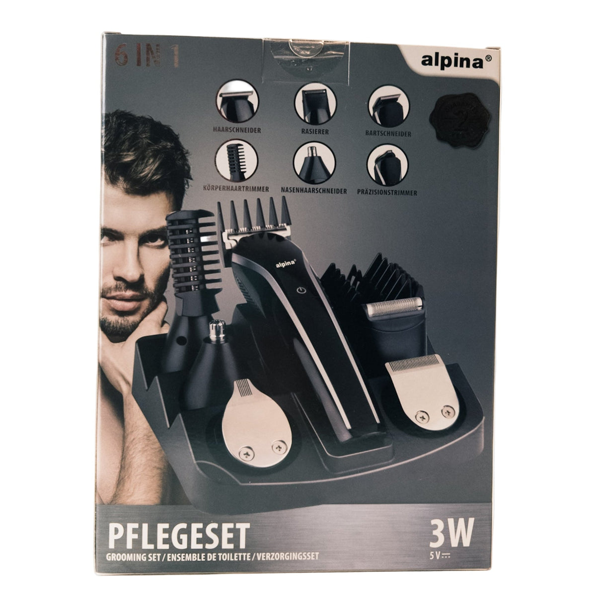 Aparat multifuncțional de tuns și aranjat părul, barba și corpul Alpina 6 în 1, fără fir, 3W