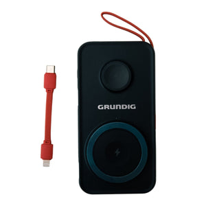 Power bank wireless compatibil MagSafe, 10.000 mAh, cabluri integrate, display LED