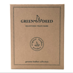 Portofel din piele GreenDeed, maro rustic, cu motiv vânătoresc