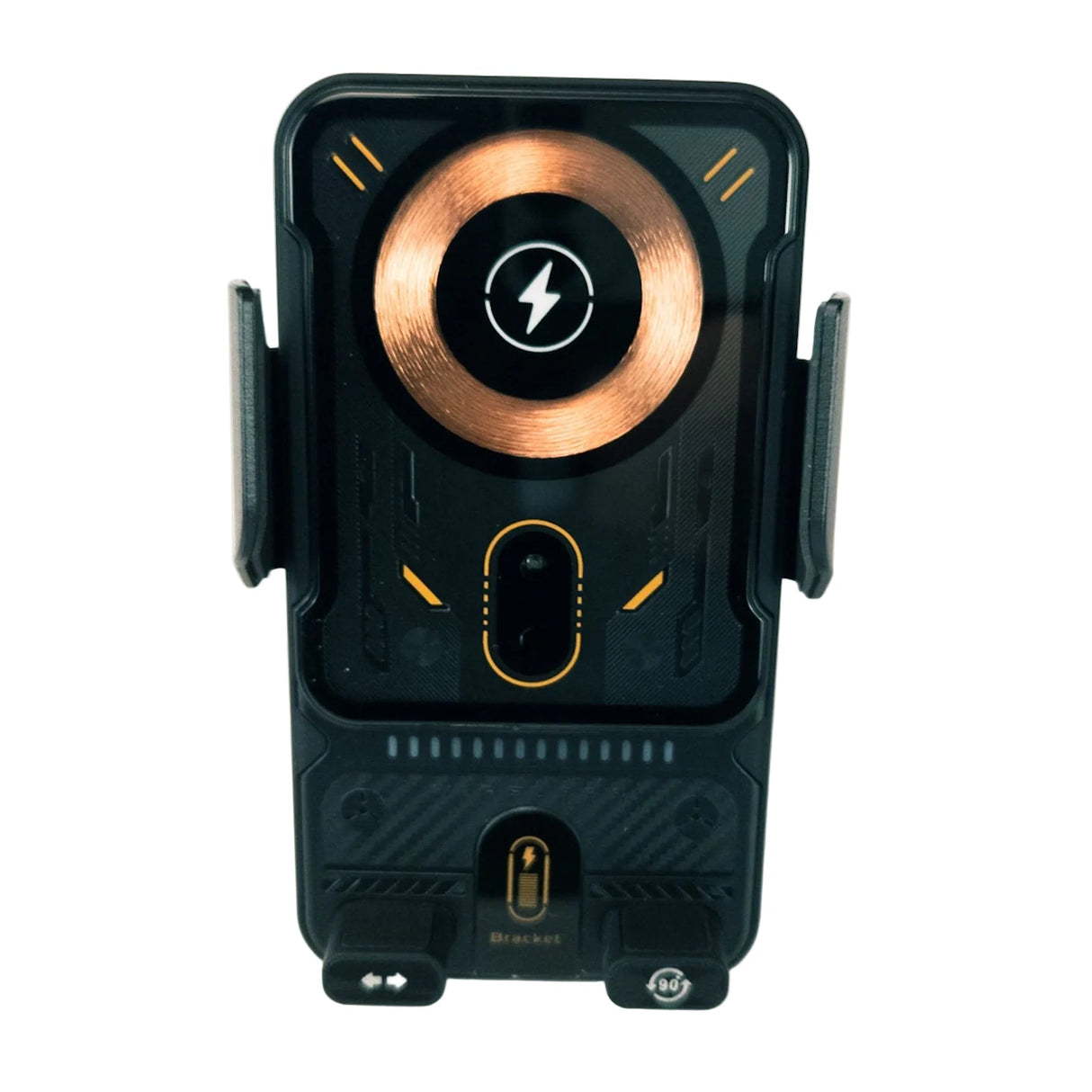 Držiak na telefón do auta s bezdrôtovým nabíjaním na mriežku ventilácie, 90° otočný