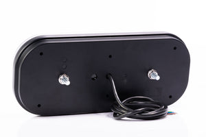 LED Rückleuchte mit 6 Funktionen und dynamischem Blinker, Dreieck-Reflektor, links, 12–36V