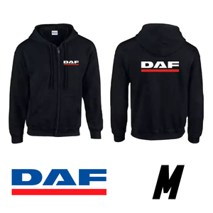 Felpa nera con cappuccio e logo DAF