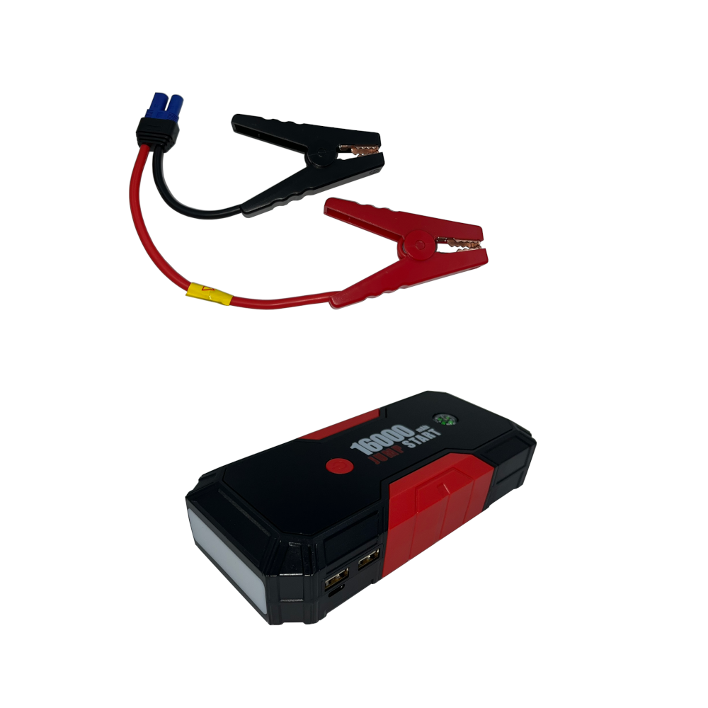 Arrancador de batería multifunción 12V con compresor, cargador USB y linterna