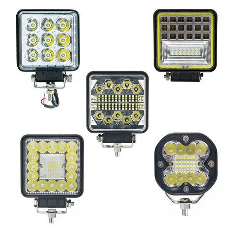 Luz de Trabalho LED Quadrada com Iluminação Combinada 12/24V