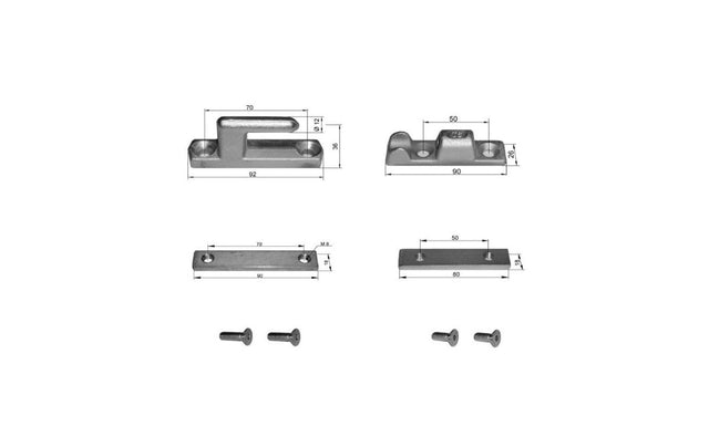 Charnière latérale 90 mm pour plateau