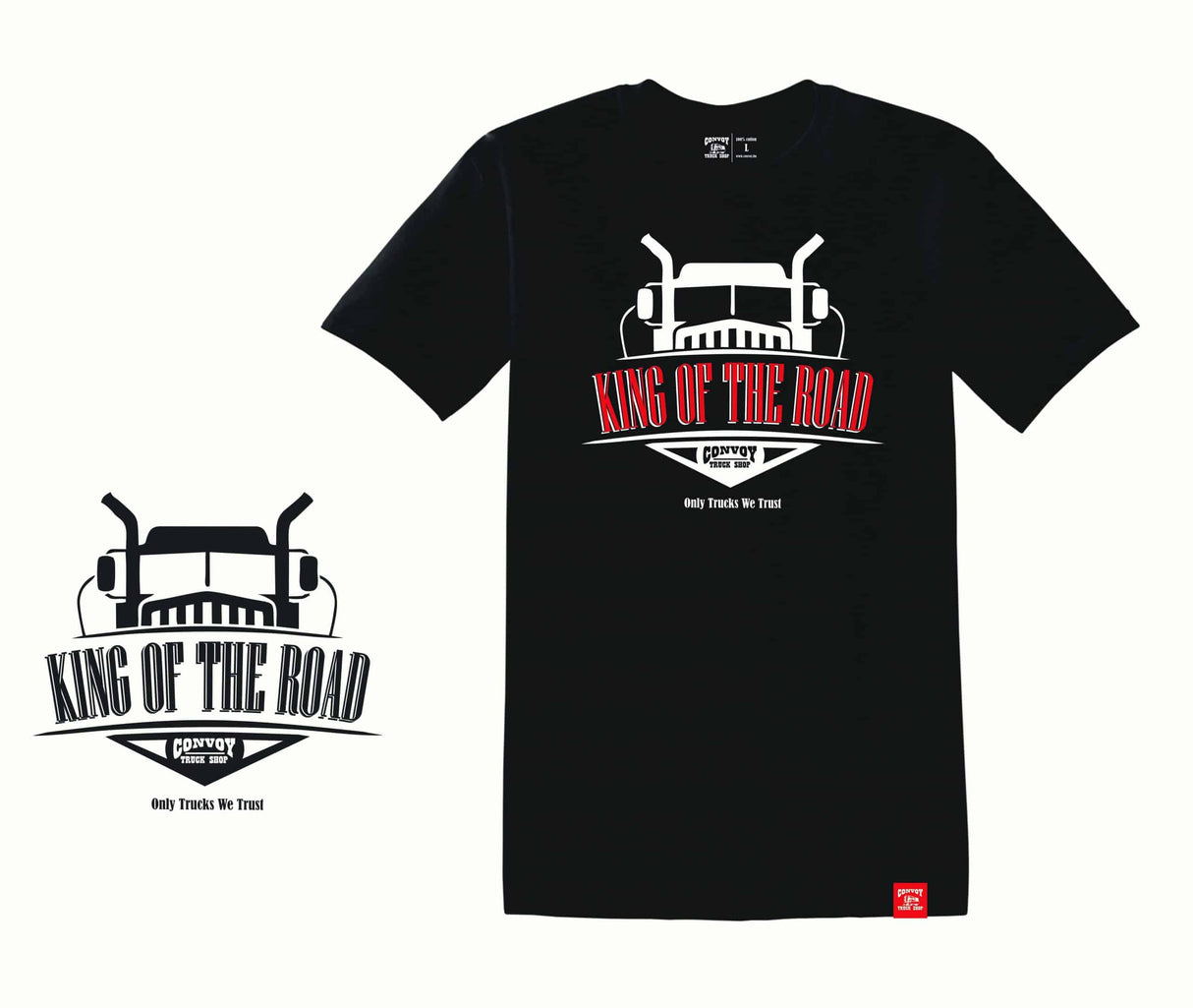 Ανδρικό T-shirt King of the Road – Μαύρο Βαμβακερό