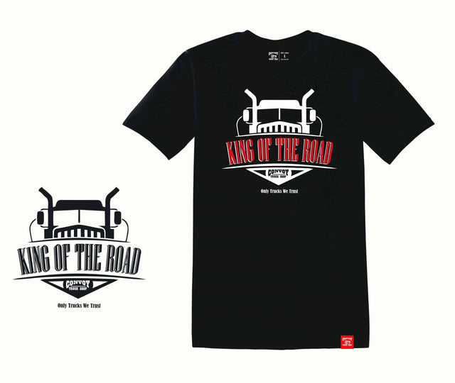 Ανδρικό T-shirt King of the Road – Μαύρο Βαμβακερό