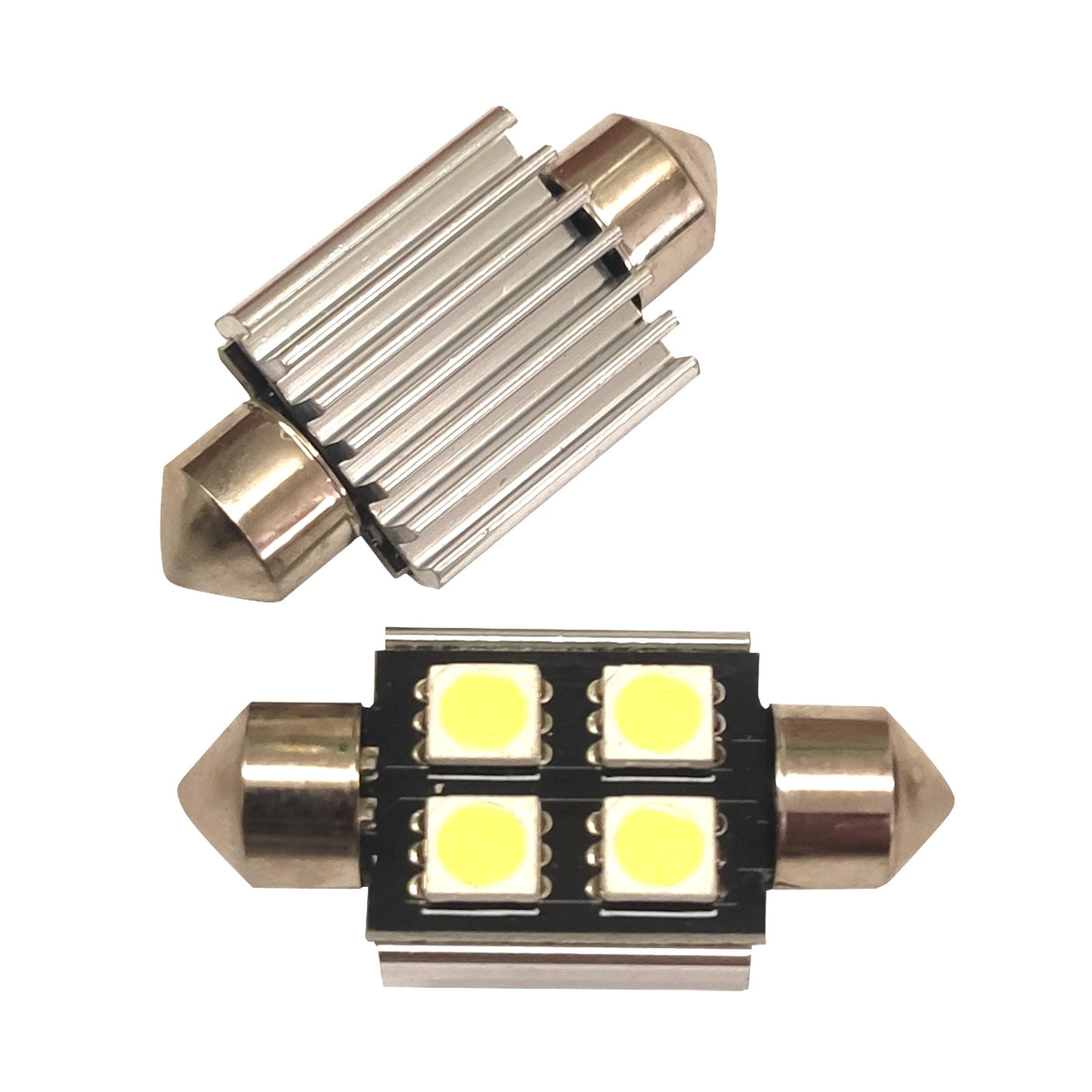 Bombilla SMD LED tipo festón 4 LED Canbus luz blanca