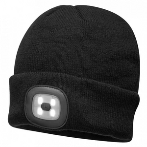 Gorro con luz LED recargable