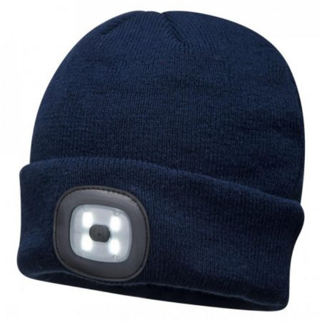 Gorro con luz LED recargable