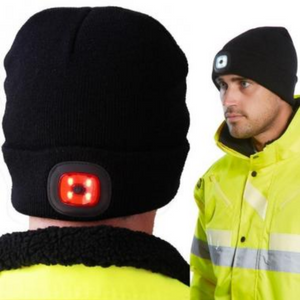 Gorro con luz LED doble recargable