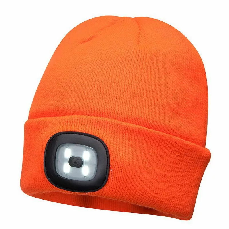 Gorro con luz LED doble recargable