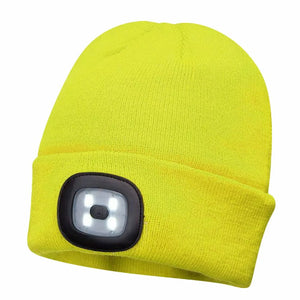 Gorro con luz LED doble recargable
