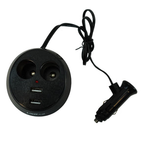 Multipresa da auto per portabicchieri con 2 prese accendisigari e 2 USB