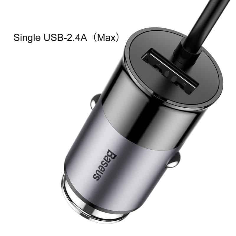 Carregador USB para Isqueiro de Carro com 4 Portas e Cabo de 1,5m – 5,5A