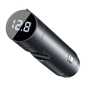 Baseus Energy Column – Autonabíječka a Bluetooth FM Transmitter, stříbrná