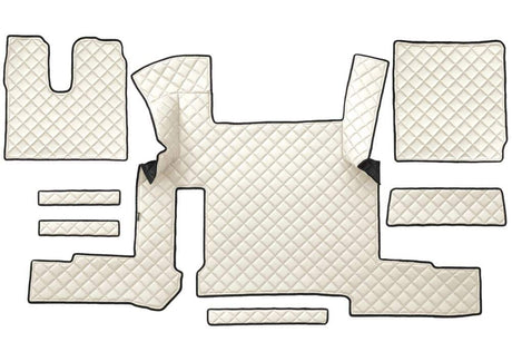 Steppte Kunstleder-Fußmatte für MAN TGX Automatik (2018-2020), Zwei Schubladen – verschiedene Farben