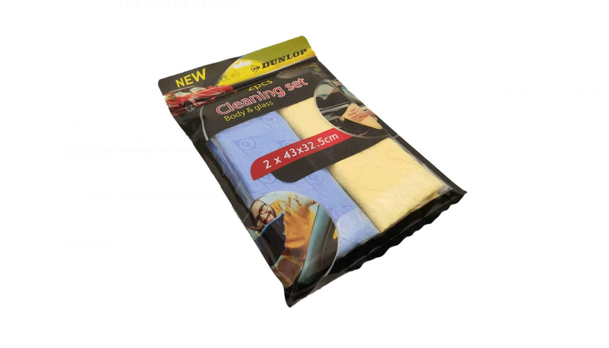 Set de paños de limpieza Dunlop para interior y exterior (2 piezas)