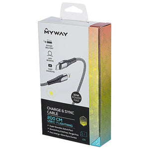 USB-C – Lightning kabel 2 m, max. 30W