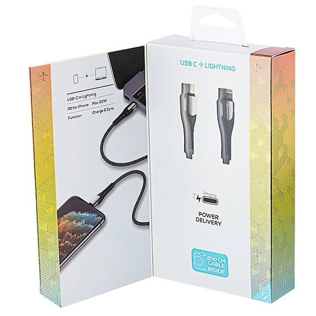 USB-C – Lightning kabel 2 m, max. 30W