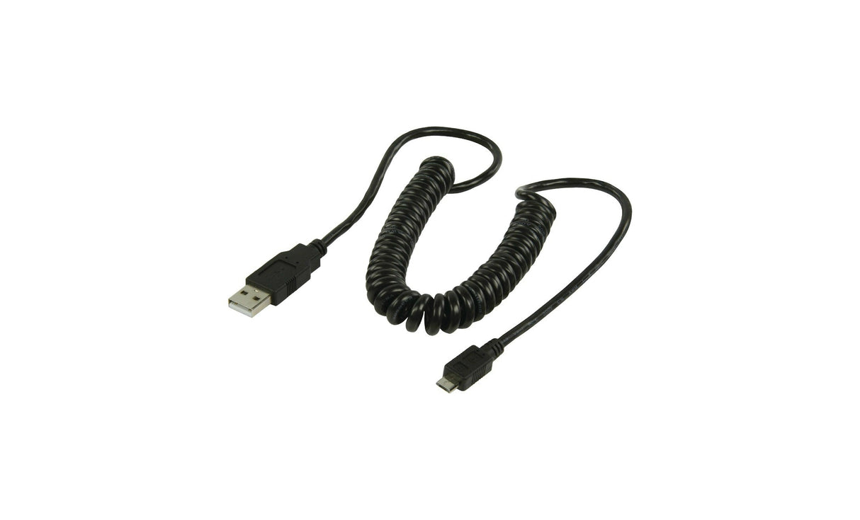 Spirálový USB kábel USB-A na micro USB-B, 2 m