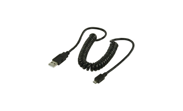 Spirálový USB kábel USB-A na micro USB-B, 2 m