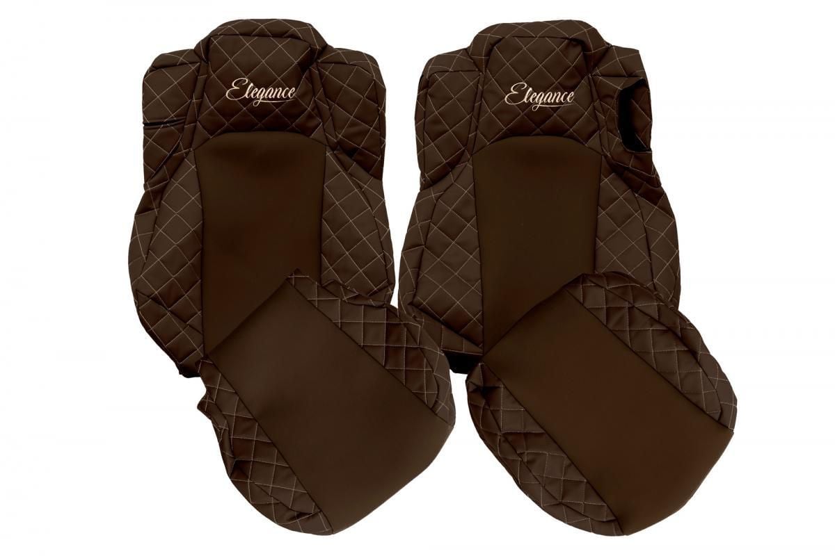 Coprisedile trapuntato per MB Actros MP4/5 – sedile passeggero ribaltabile – Marrone