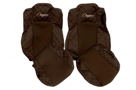 Housse de siège matelassée pour MB Actros MP4/5 – Siège passager rabattable – Marron