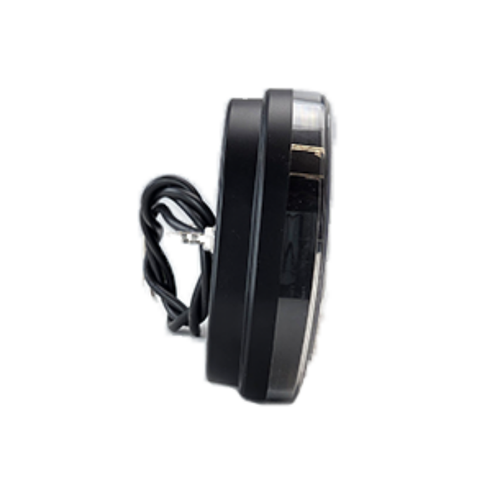 LED Rückleuchte mit 6 Funktionen und dynamischem Blinker, Dreieck-Reflektor, links, 12–36V