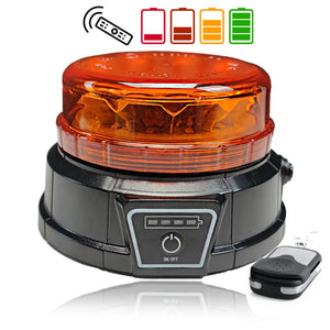 Ultraflache LED-Warnleuchte Gelb mit Magnetfuß und Funkfernbedienung