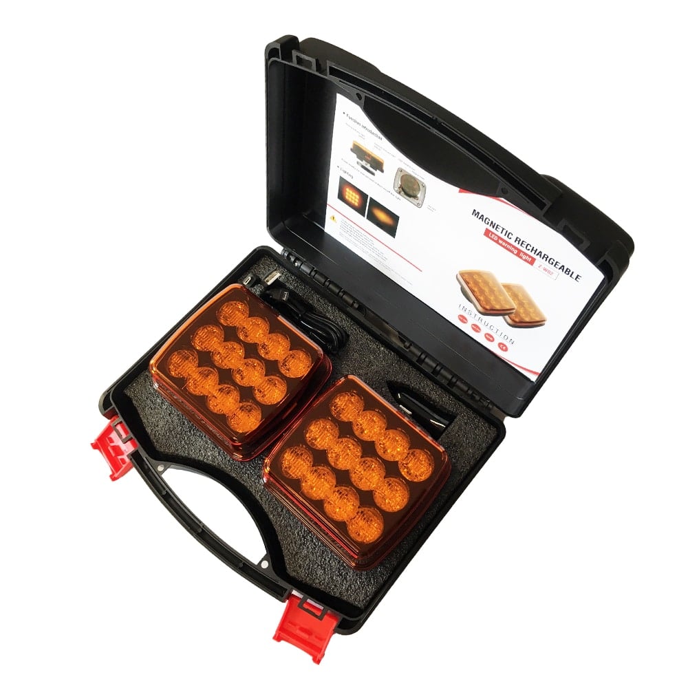 Výstražné LED světlo žluté – dobíjecí, magnetická základna