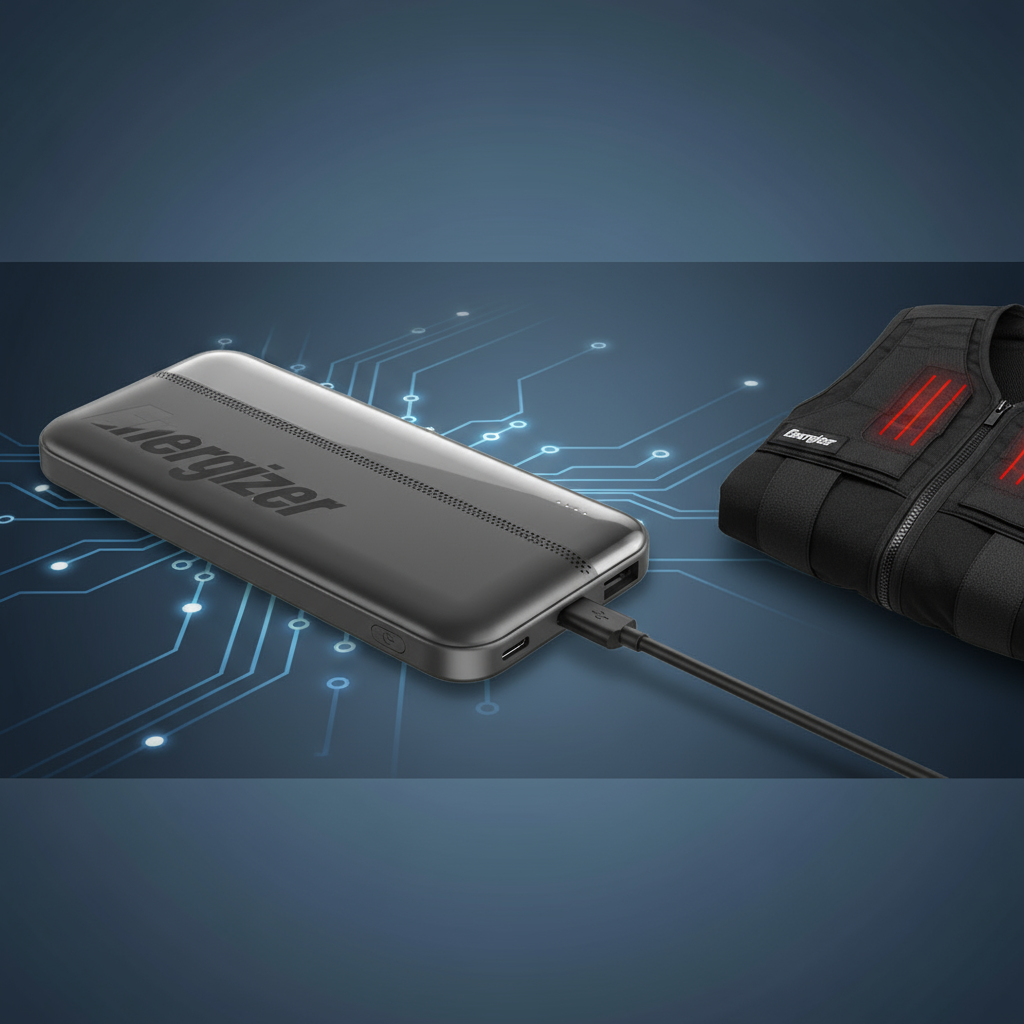 Power bank Energizer pentru vestă încălzită, cu încărcare rapidă USB-C și 3 ieșiri
