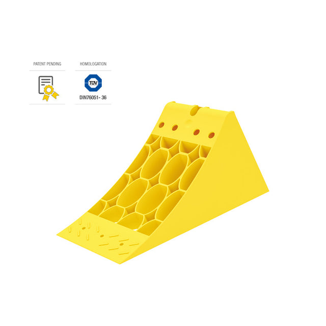 Cale de roue en plastique avec insert métallique