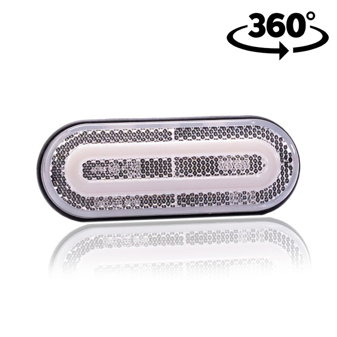 Lampă de poziție LED cu carcasă rotunjită, transparentă, 12-36V